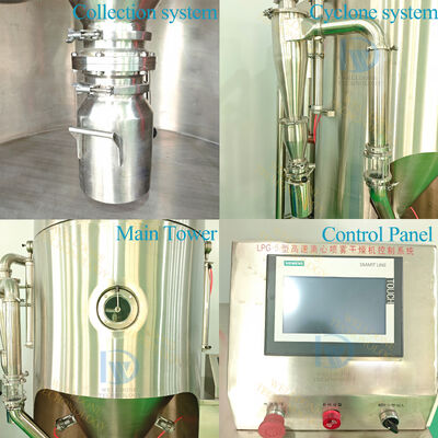 Máy sấy phun phòng thí nghiệm tự động với kiểm soát nhiệt độ khí vào 30~300℃ và công suất bay hơi 1kg/h